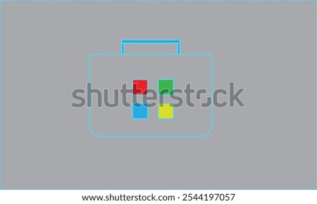 abstract colorful windows plus cross shape logo