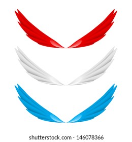 Abstract colorful wings. Illustration on white bacground