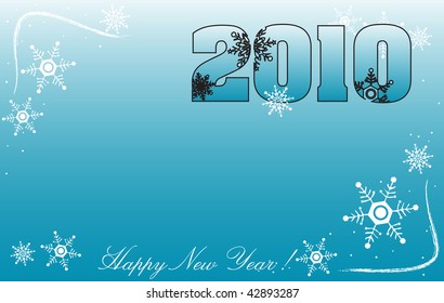 Abstract colorful winter greeting for New Year. Happy New Year 2010!