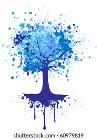 Abstract colorful winter tree. Vector