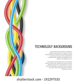 Abstract colorful wire background. Vector illustration.