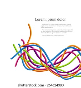 Abstract colorful wire background. Vector illustration