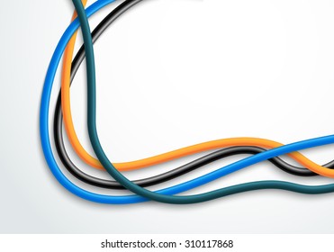 Abstract colorful wire background. Vector illustration