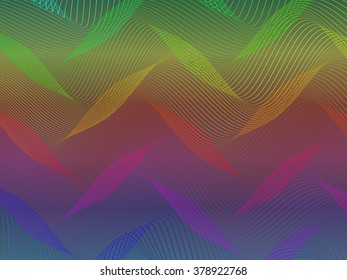 abstract colorful wire-frame distortions, vector rhythmic composition 