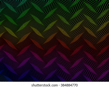 abstract colorful wireframe distortions, vector rhythmic composition 