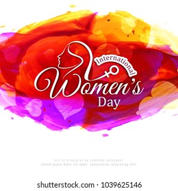 Abstract colorful Women's day modern watercolor background