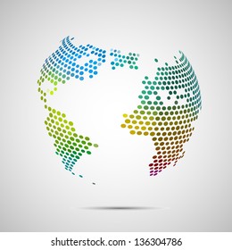 Abstract colorful world globe, vector illustration