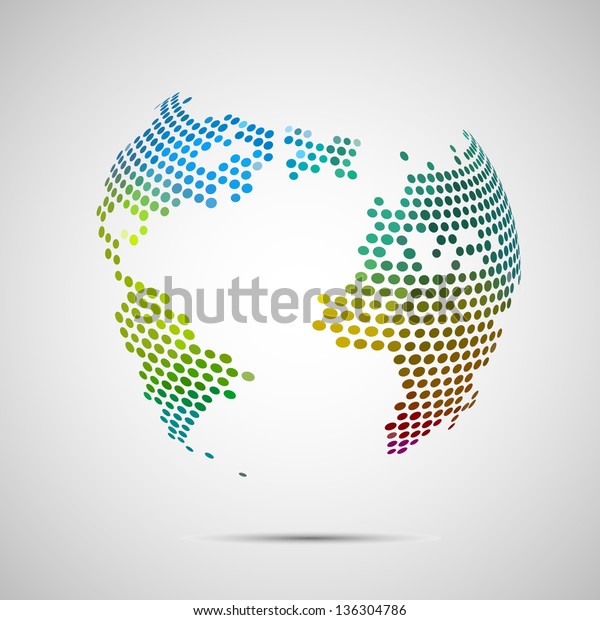 Abstract Colorful World Globe Vector Illustration Stock Vector Royalty Free