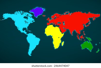 Abstract colorful world map. Technology image of globe. Graphic concept for your design