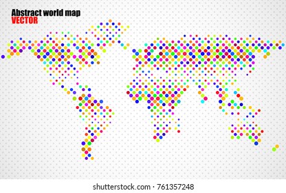 Abstract colorful world map. Vector