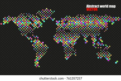 Abstract colorful world map. Vector