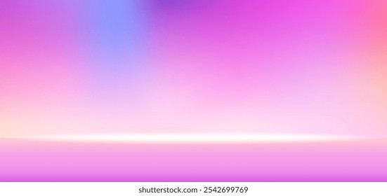 Fundo colorido abstrato y2k com cores de gradiente rosa e violeta. Gradiente de tom rosa com cores de desfoque. Ilustração vetorial para produtos de exibição vazia em estúdio