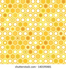 Abstract colorful yellow honeycomb seamless pattern, vector