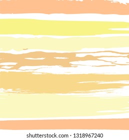 Abstract colorful yellow paint brush and strokes, scribble horizontal lines pattern background