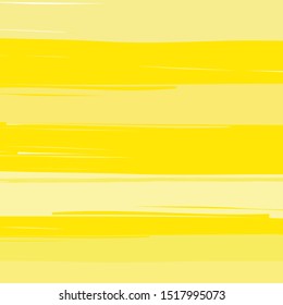 Abstract colorful yellow paint brush and strokes, stripes with horizontal lines pattern background