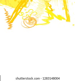 abstract colorful yellow paintbrush and scribble texture background. creative colorful yellow nice brush strokes and hand drawn for your design. vector illustration