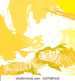 abstract colorful yellow paintbrush texture background. creative brush strokes for your design. vector illustration