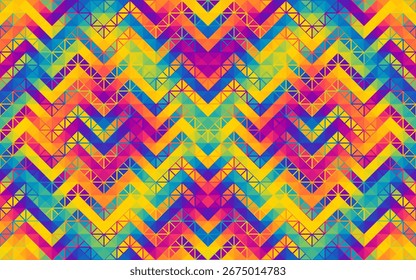 Abstract Colorful Zigzag Pattern Design. Seamless vector pattern