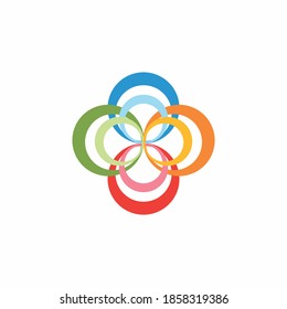 vector de diseño de 4 círculos colorido abstracto