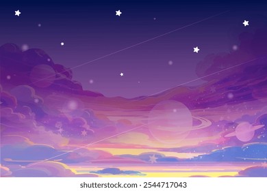 Abstract Colorfull Background Watercolor Beautiful fantasy landscape world digital art twinkling stars and the night sky is a good image for image elements