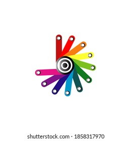 abstract colorfull circle stick design vector