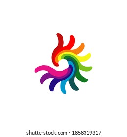 abstract colorfull circle tail design vector