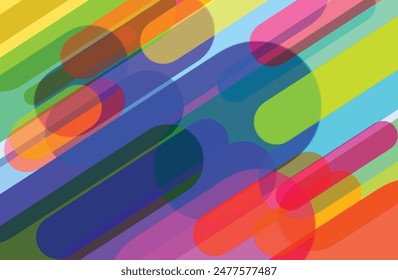 Abstract Colorfull diagonal round oval pattern background illustration for power point or banner 