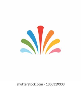 abstract colorfull fireflower design vector