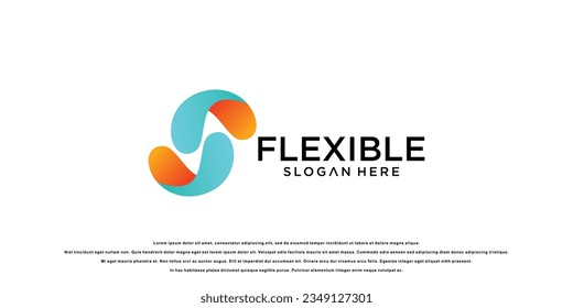 Abstract colorfull flexible logo design with modern concept| premium vector