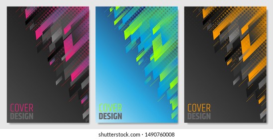 Abstract colorfull geometric background cover design