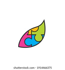 plantilla de diseño de ilustración de iconos de rompecabezas coloridas abstractas
