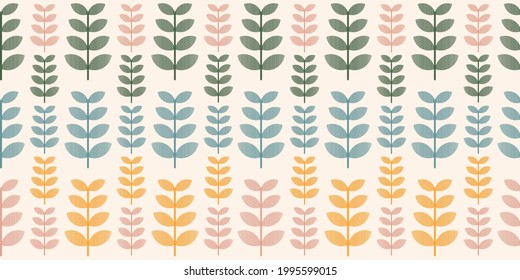 Abstract Colorfull Leaves Pattern Seamless