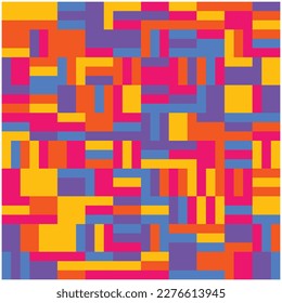 Abstract Colorfull Mosaic Pattern Background Trendy 70s