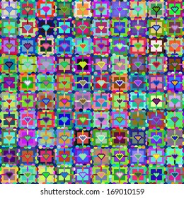 Abstract colorfull pattern with fun geometric shapes