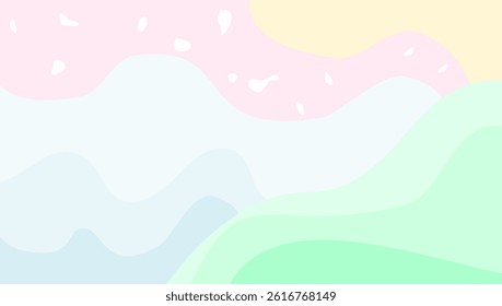 Abstract colorfull wave clouds pattern with pastel color background.  Minimalist soft elegant fluid or liquid design for wallpaper.