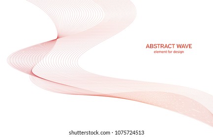 Abstract colorfull wave element for design. Digital frequency track equalizer. Stylized line art background.Vector illustration.Wave with lines created using blend tool.Curved wavy line, smooth stripe