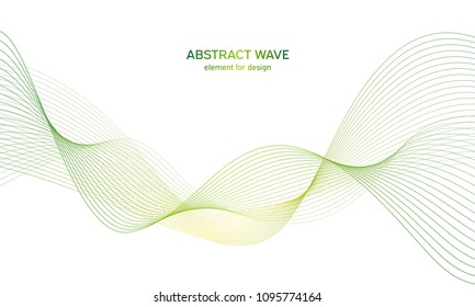 Abstract colorfull wave element for design. Digital frequency track equalizer. Stylized line art background.Vector illustration.Wave with lines created using blend tool.Curved wavy line, smooth stripe