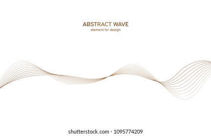 Abstract colorfull wave element for design. Digital frequency track equalizer. Stylized line art background.Vector illustration.Wave with lines created using blend tool.Curved wavy line, smooth stripe