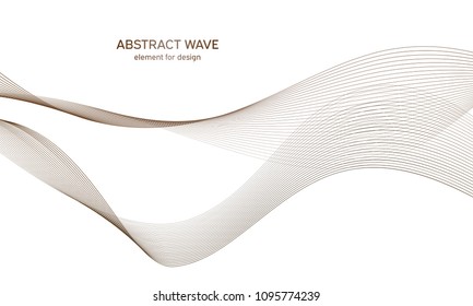 Abstract colorfull wave element for design. Digital frequency track equalizer. Stylized line art background.Vector illustration.Wave with lines created using blend tool.Curved wavy line, smooth stripe