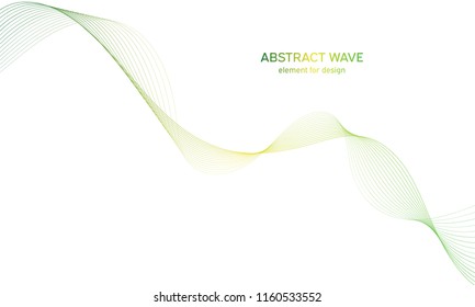 Abstract colorfull wave element for design. Digital frequency track equalizer. Stylized line art background.Vector illustration.Wave with lines created using blend tool.Curved wavy line, smooth stripe