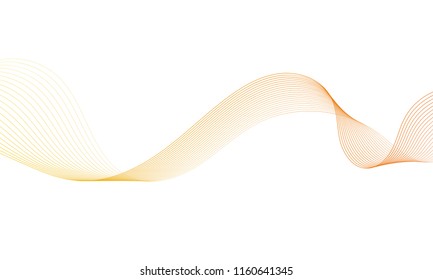 Abstract colorfull wave element for design. Digital frequency track equalizer. Stylized line art background.Vector illustration.Wave with lines created using blend tool.Curved wavy line, smooth stripe