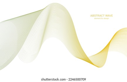 Abstraktes farbiges Wellenelement für Design. Digital Frequency Track Equalizer. Stilvoll gestalteter Kunsthintergrund.Vektorgrafik.Wave mit Linien, die mit einem Mischwerkzeug erstellt wurden.Kurz gekurbelt, glatter Streifen