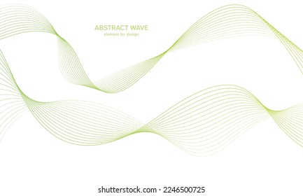 Abstract colorfull wave element for design. Digital frequency track equalizer. Stylized line art background.Vector illustration.Wave with lines created using blend tool.Curved wavy line, smooth stripe