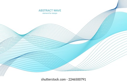 Abstraktes farbiges Wellenelement für Design. Digital Frequency Track Equalizer. Stilvoll gestalteter Kunsthintergrund.Vektorgrafik.Wave mit Linien, die mit einem Mischwerkzeug erstellt wurden.Kurz gekurbelt, glatter Streifen