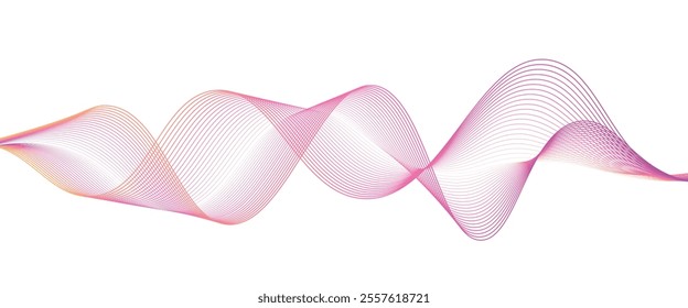 Abstract colorfull wave element for design. Digital frequency track equalizer. Stylized line art background.Vector illustration.Wave with dots created using blend tool.