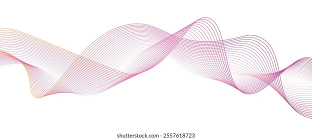 Abstract colorfull wave element for design. Digital frequency track equalizer. Stylized line art background.Vector illustration.Wave with dots created using blend tool.