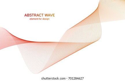 Abstract colorfull wave element for design. Digital frequency track equalizer. Stylized line art background.Vector illustration.Wave with lines created using blend tool.Curved wavy line, smooth stripe