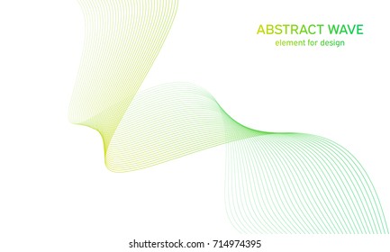 Abstract colorfull wave element for design. Digital frequency track equalizer. Stylized line art background.Vector illustration.Wave with lines created using blend tool.Curved wavy line, smooth stripe