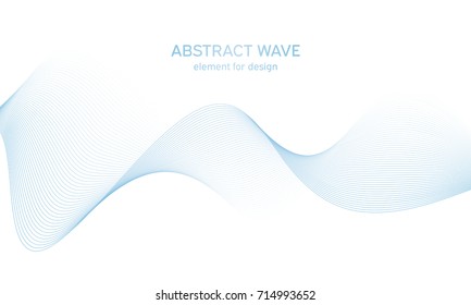 Abstract colorfull wave element for design. Digital frequency track equalizer. Stylized line art background.Vector illustration.Wave with lines created using blend tool.Curved wavy line, smooth stripe