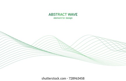 Abstract colorfull wave element for design. Digital frequency track equalizer. Stylized line art background.Vector illustration.Wave with lines created using blend tool.Curved wavy line, smooth stripe